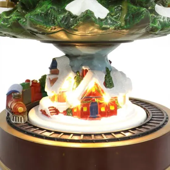 22" Animated Musical Christmas Tree Village with Moving Trains {5}