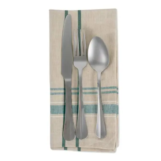 DII&reg; French Stripe Cloth Dinner Napkins, 6ct. Teal/Cream {10}