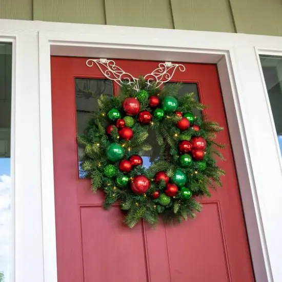 Village Lighting 30" Pre-Lit Christmas Cheer Wreath, Clear LED Lights {5}
