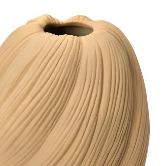 Hello Honey&reg; 13" Putty Sand Stoneware Sculptural Vase {4}