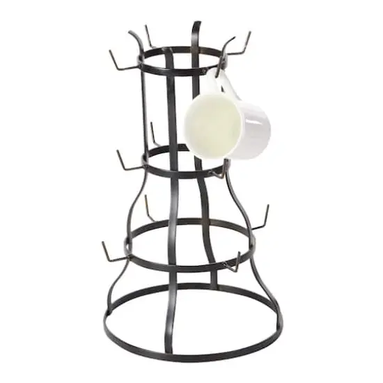 16" & 24" Black Metal Farmhouse Mug Holder Set {7}