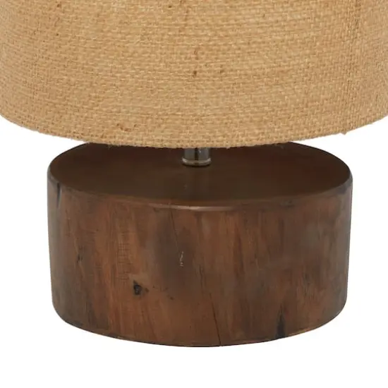 Brown Wood Rustic Table Lamp, 14" x 10" x 10" {4}
