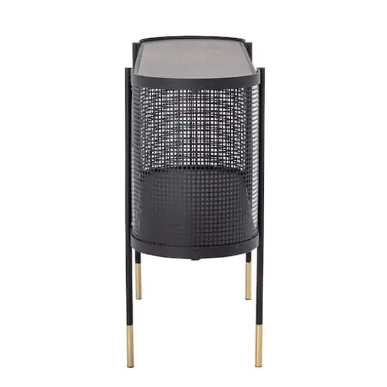 Hello Honey&reg; Metal Console Table with Shelf & Brass Finish Legs {4}