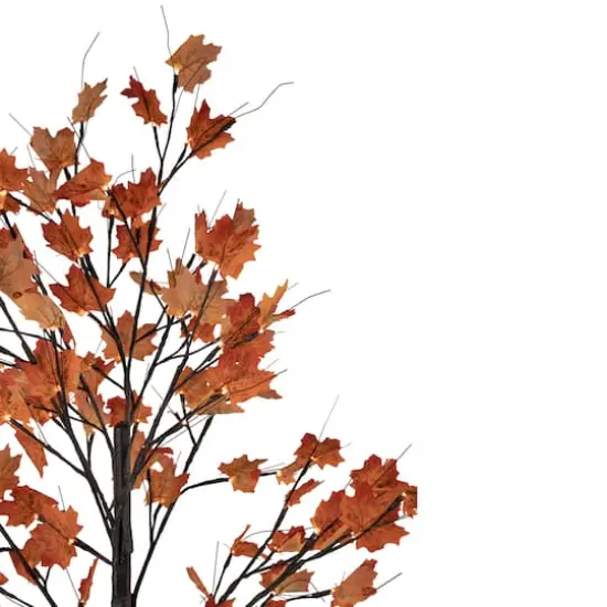 6ft. Warm White LED Lighted Autumn Harvest Maple Leaf Tree {4}