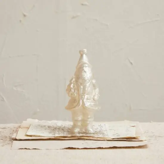 Hello Honey&reg; 6.75" White Decorative Mercury Glass Santa {3}