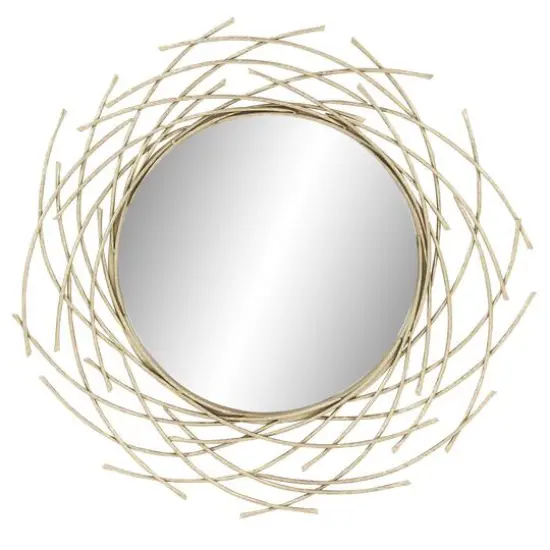 CosmoLiving by Cosmopolitan 39" Gold Glam Metal Wall Mirror {1}