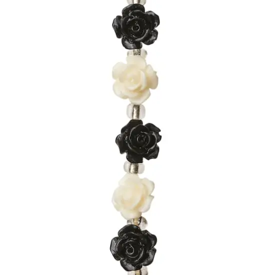 Black & White Flower Beads, 10mm by Bead Landing&trade; {1}