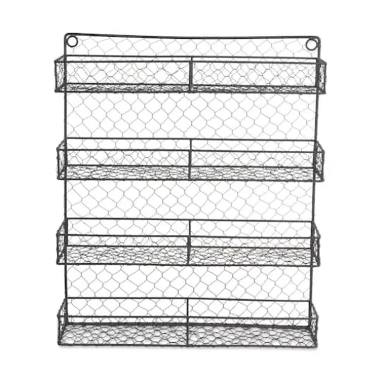 DII&reg; 20" Double Wide 4 Row Chicken Wire Spice Rack {4}