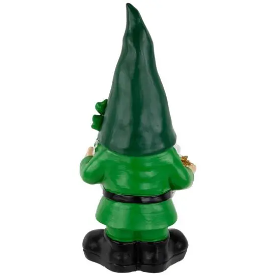 16.25" St. Patrick's Day Shamrock Gnome Outdoor Garden Statue {6}