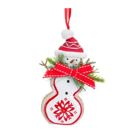 6 Pack Red & White Christmas Icon Ornaments {6}