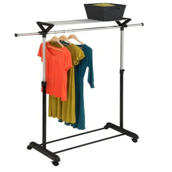 Honey Can Do Top Shelf Rolling Garment Rack {4}