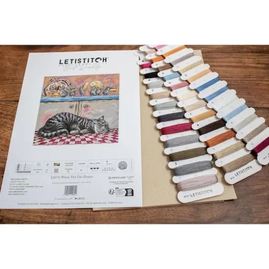 LetiStitch When the Cat Sleeps Counted Cross Stitch Kit {3}