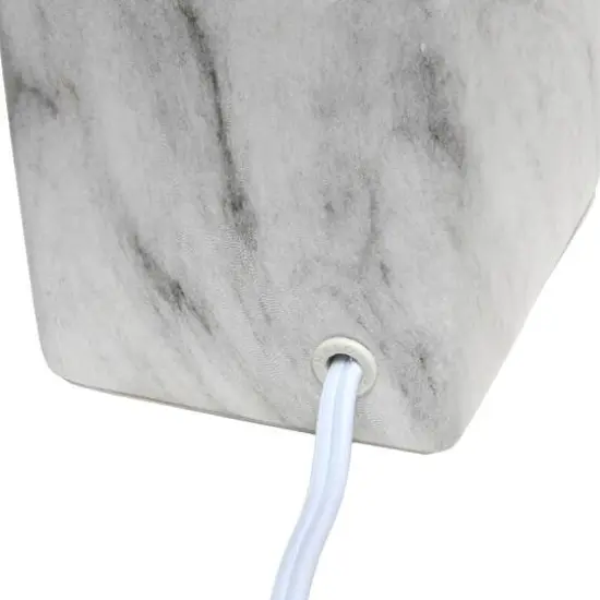 Simple Designs White Marbled Ceramic Table Lamp {9}