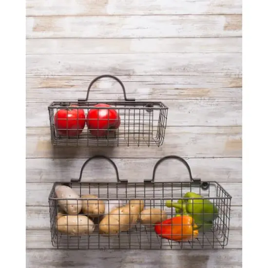 DII&reg; Medium Wire Wall Baskets, 2ct. Bronze {7}