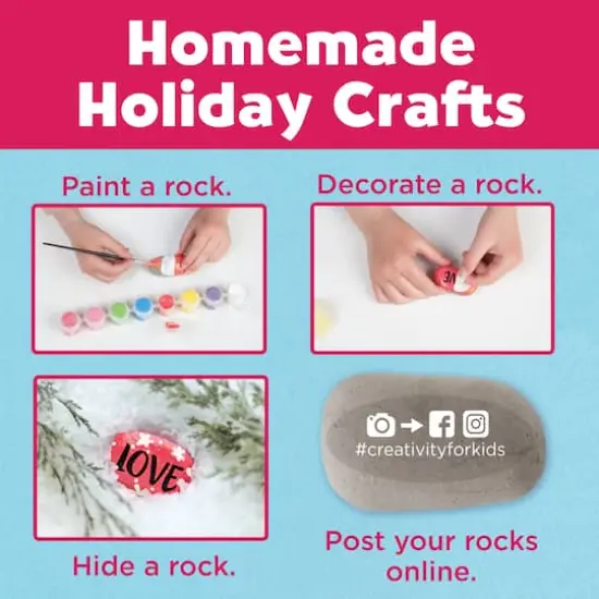 Creativity for Kids&reg; Holiday Hide & Seek Rock Painting Kit {5}