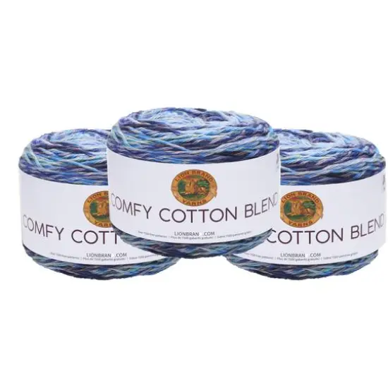3 Pack Lion Brand&reg; Comfy Cotton Blend Yarn Flower Garden {2}