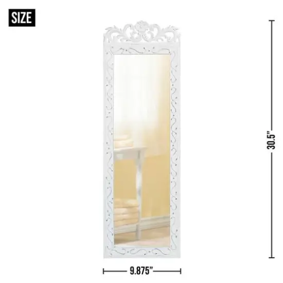 30.5" Elegant White Wall Mirror {5}