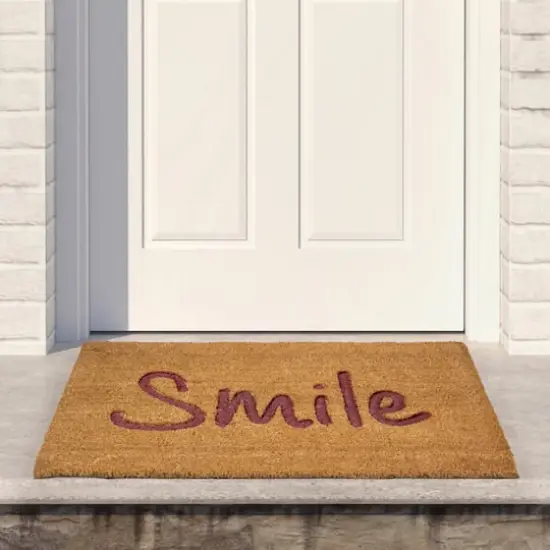 Natural Coir Smile Doormat {3}