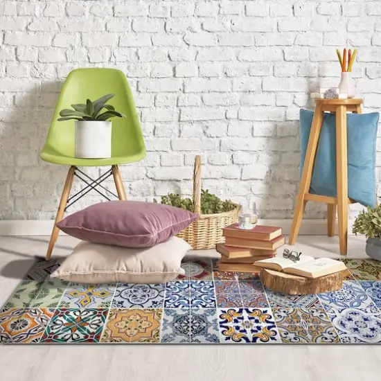 Crearreda Spring Tile Carpet Vinyl Floor Runner {3}