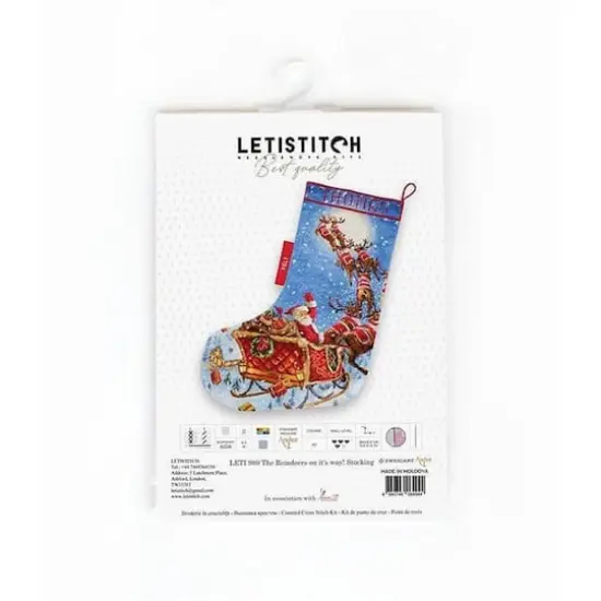 Letistitch The Reindeers On Their Way! Stocking Counted Cross Stitch Kit {4}