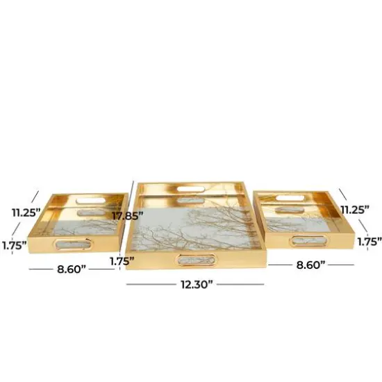 Gold Tree Plastic Glam Tray Set {6}