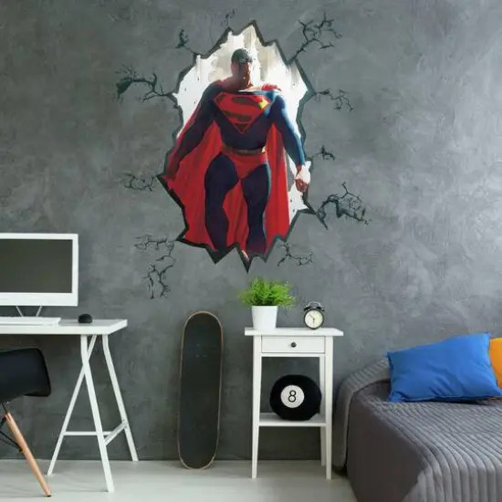 RoomMates Alex Ross Superman Cracked Peel & Stick Giant Wall Decal {1}