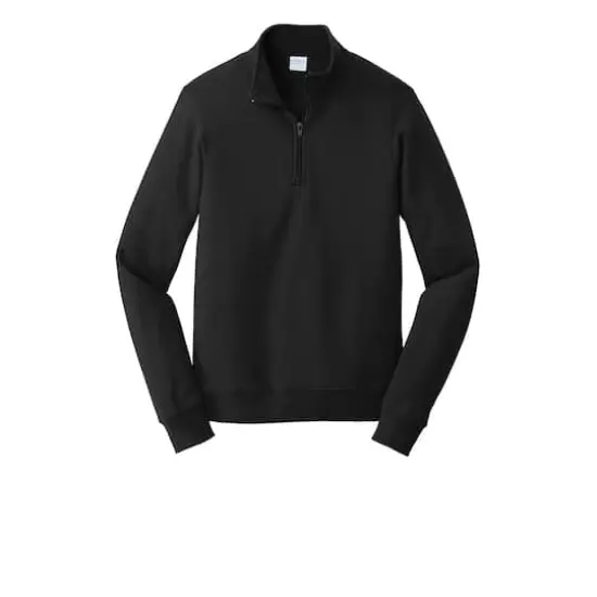 Port & Company&reg; Fan Favorite&trade; Fleece 1/4 Zip Pullover Adult Sweatshirt Jet Black {1}