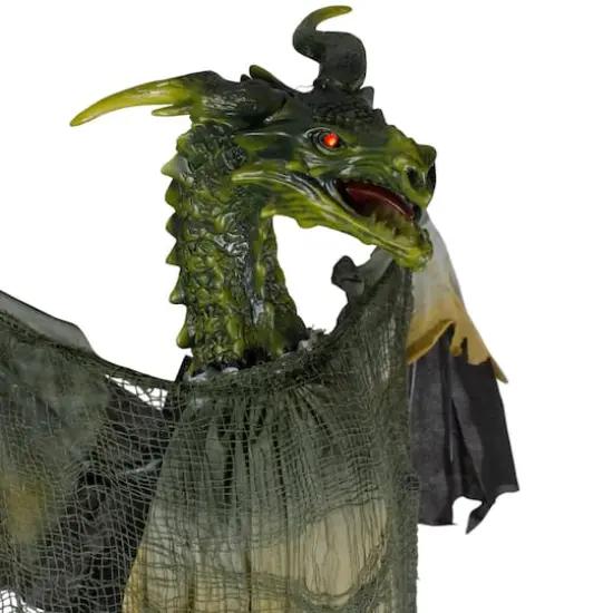 39" Lighted & Animated Dragon Halloween Decoration {4}