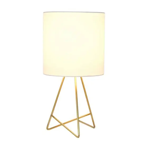 Simple Designs Gold & White Down to the Wire Table Lamp {5}