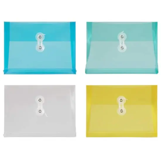 JAM Paper 5.5" x 7.5" Plastic Button & String Tie Closure Envelopes, 24ct. {1}