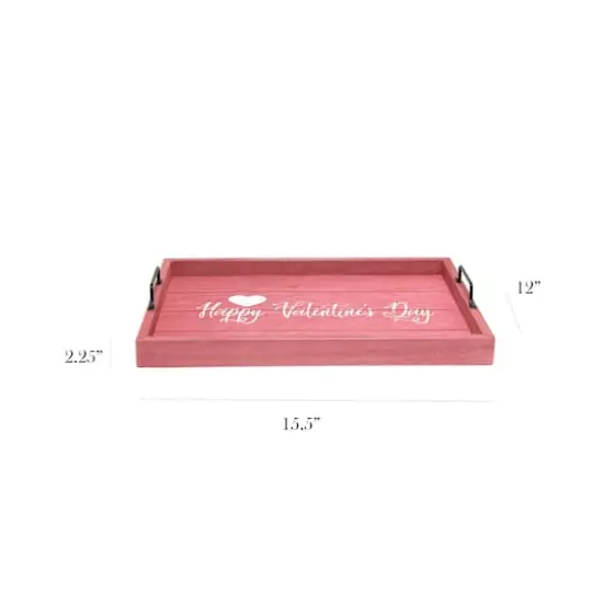 Elegant Designs&trade; 15.5" Happy Valentine's Day Serving Tray with Handles {3}