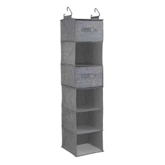 Household Essentials 6 Shelf Hanging Closet Organizer Graphite {8}
