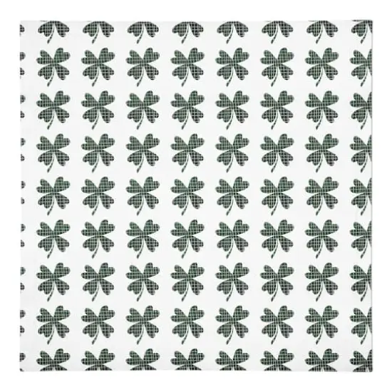 Plaid Green Shamrock Pattern 10" x 10" Cotton Twill Napkin {1}