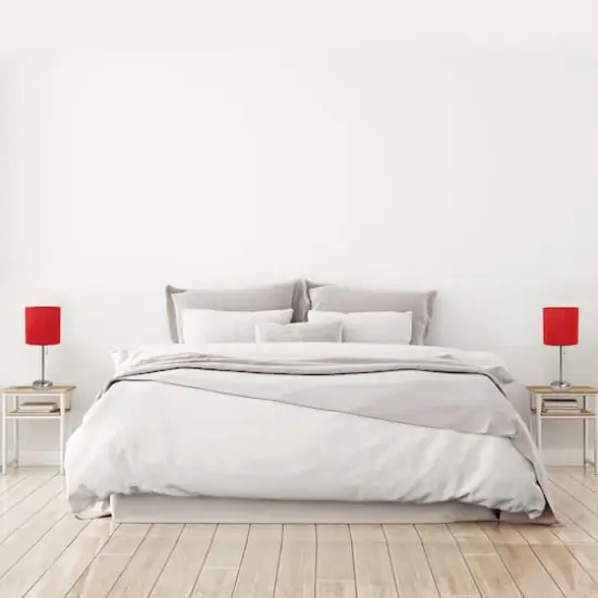 LimeLights 19.5" Brushed Steel Base Lamps with Charging Outlets, 2ct. Red {6}