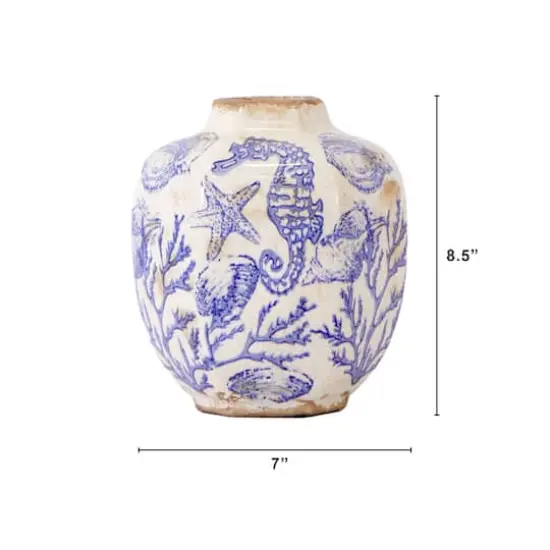 8.5" Nautical Ceramic Decorative Vase {3}