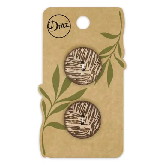 Dritz&reg; 23mm Sustainable Coconut Round Button, 6ct. Light brown {1}