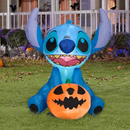 3ft. Airblown&reg; Inflatable Halloween Stitch with Pumpkin {5}
