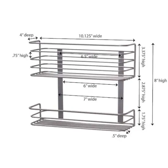 Household Essentials 2-Tier Door Mount Cabinet Organizer Silver {4}