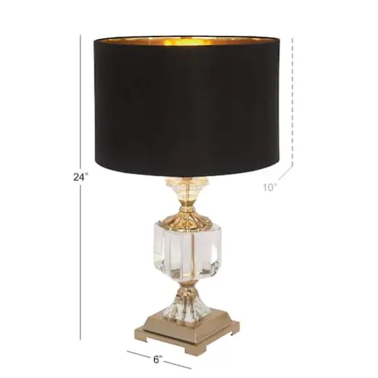 24" Gold Crystal Glam Table Lamp {4}