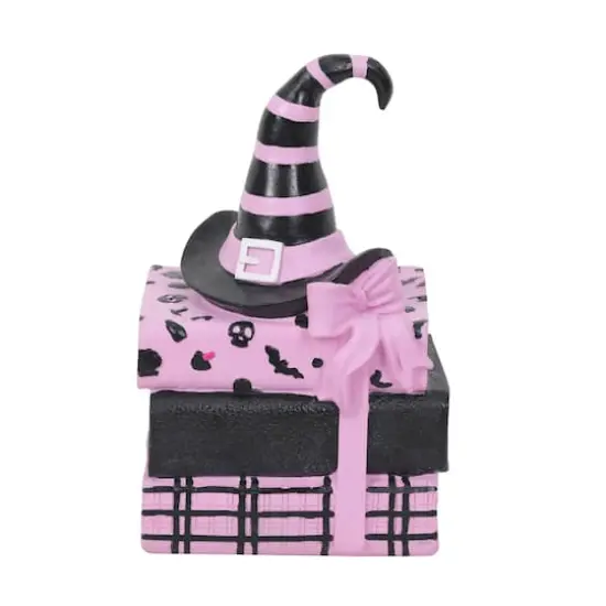 7.25" Pink & Black Witch Hat Bookstack Tabletop D&eacute;cor by Ashland&reg; {1}