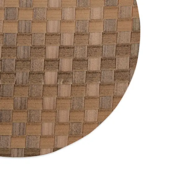 DII&reg; Reversible Round Basket Weave Woven Placemats, 4ct. Leather Brown {5}