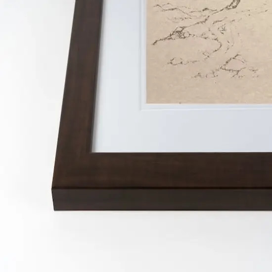 Crosses On Hill Sketch 5 11" x 14" Walnut Framed Print Under Plexiglass {3}