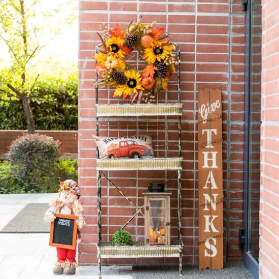 Glitzhome&reg; 68" Farmhouse Metal Planter Stand {3}