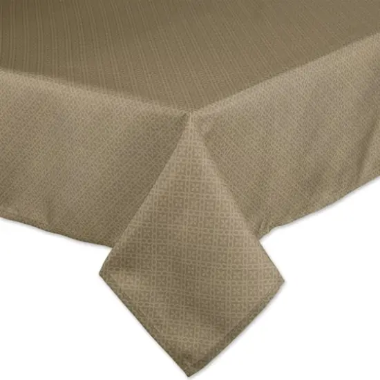 Stone Tonal Lattice Print Outdoor Tablecloth With Zipper 60" x 84" {3}