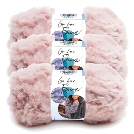 3 Pack Lion Brand&reg; Go for Faux&reg; YarnPink Poodle {1}