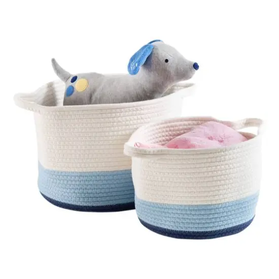 Honey Can Do Blue Ombr&eacute; Nesting Cotton Rope Storage Basket Set {3}