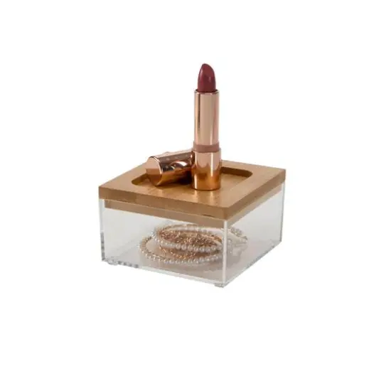 Simplify Bamboo Lid Square Clear Organizer Super Clear {4}