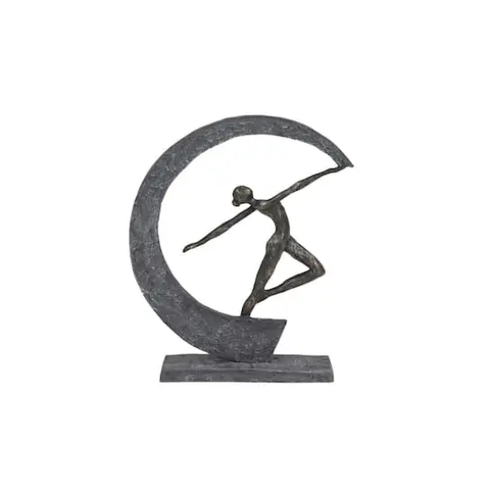 Grey Resin Modern Sculpture, Dancer 15" x 12" x 3" {5}
