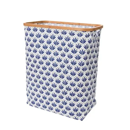 Household Essentials Krush Bamboo Rimmed Hamper (Rectangular, Blue) {1}