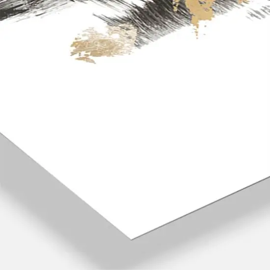 Designart 'Gold And Black Drift I Modern Multipanel Wall Clock {4}